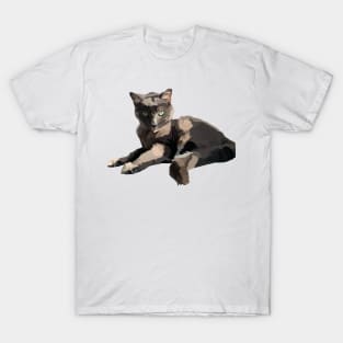 Grey Cat with Green Eyes T-Shirt